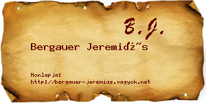 Bergauer Jeremiás névjegykártya